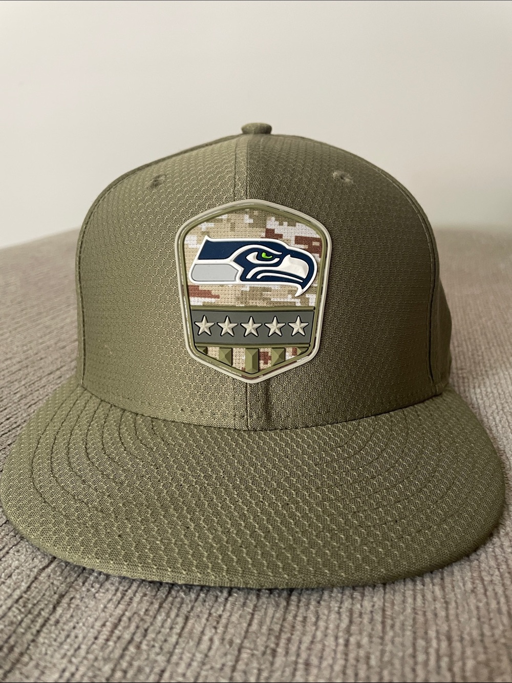 Seattle Seahawks Olive Green USA Embroidered Flat-Brim Cap